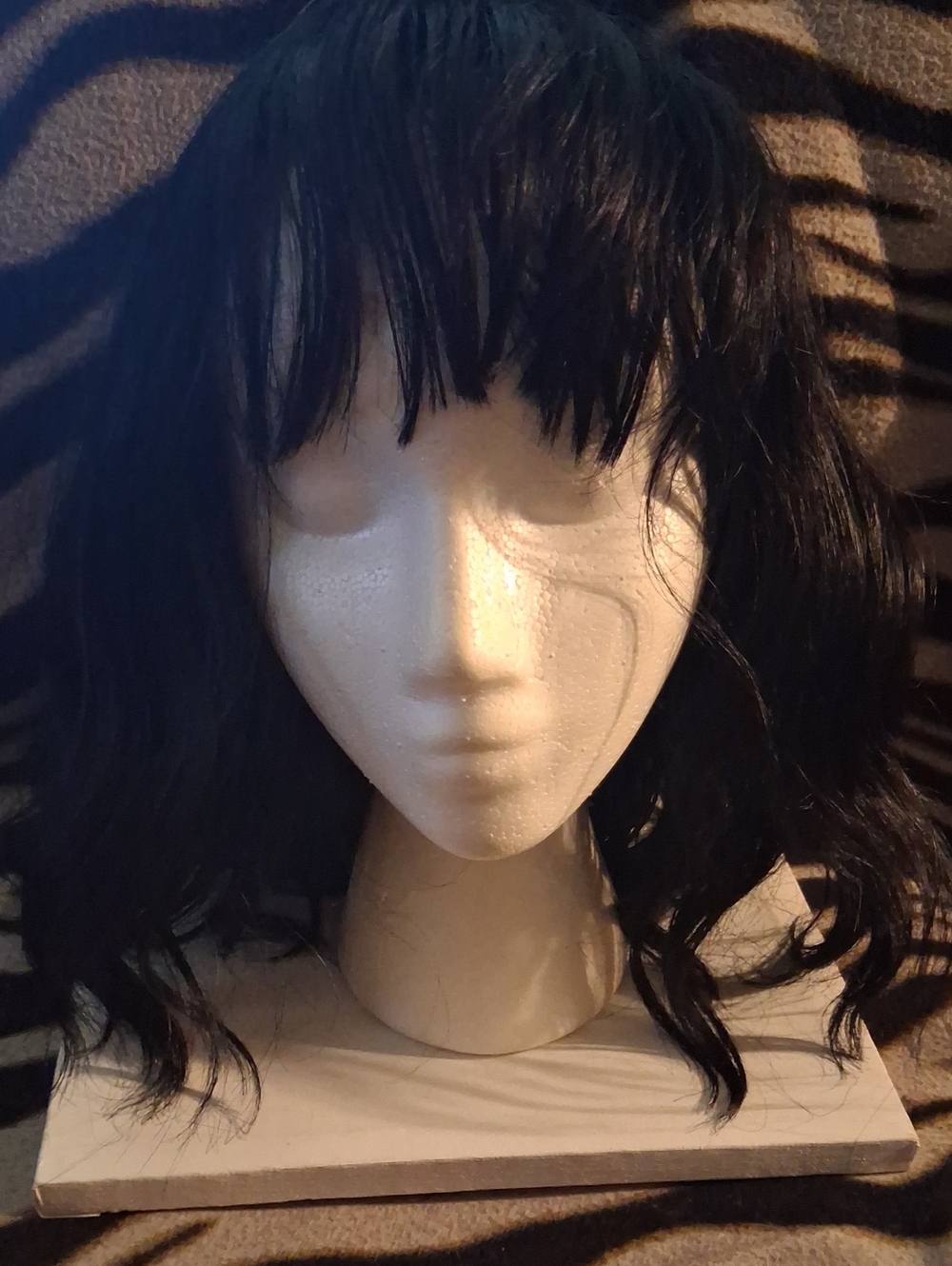 Black Short Wavy Wig with Bangs - Unbranded